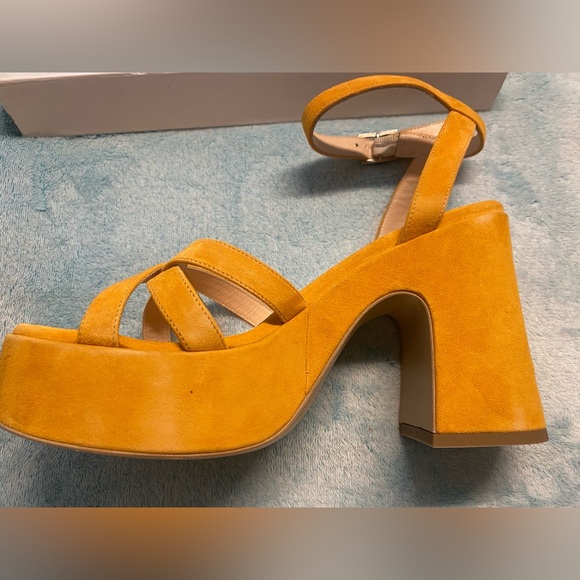 Chiarini Bologna Orange Suede Platform Sandals Sz IT 39, new in box - Picture 7 of 11